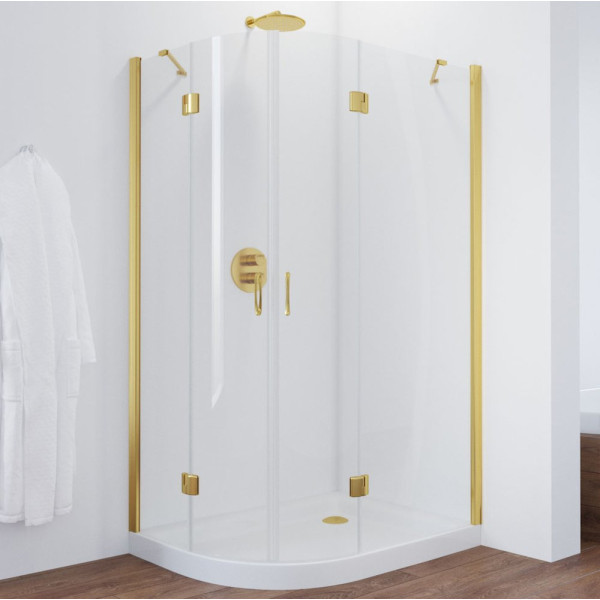 Душевой уголок Vegas Glass AFS-F 120*90 09 01 R профиль золото, стекло прозрачное
