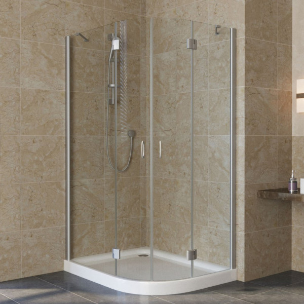 Душевой уголок Vegas Glass AFS-F Lux 110*90 07 01 L профиль матовый хром, стекло прозрачное