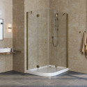 Душевой уголок Vegas Glass AFS-F Lux 120*80 05 01 R профиль бронза, стекло прозрачное