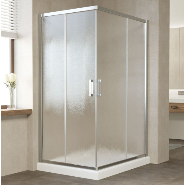 Душевой уголок Vegas Glass ZA-F 110*100 08 02 профиль глянцевый хром, стекло шиншилла