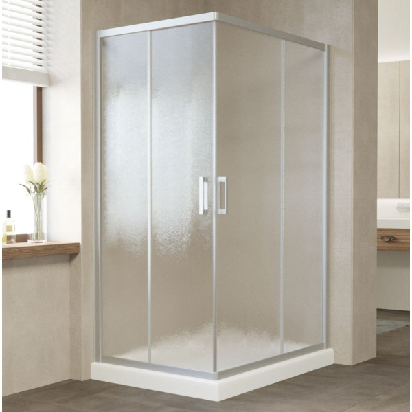 Душевой уголок Vegas Glass ZA-F 110*80 07 02 профиль матовый хром, стекло шиншилла