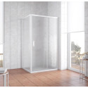 Душевой уголок Vegas Glass ZP+ZPV 110*90 01 02 профиль белый, стекло шиншилла