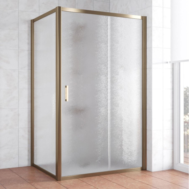 Душевой уголок Vegas Glass ZP+ZPV 120*70 05 02 профиль бронза, стекло шиншилла