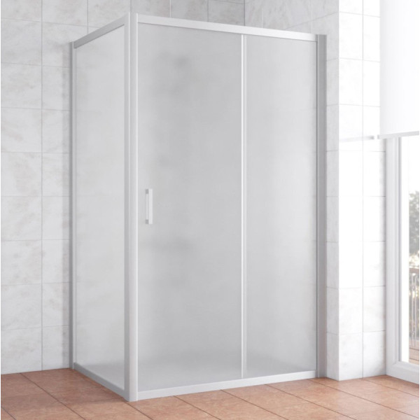 Душевой уголок Vegas Glass ZP+ZPV 130*80 07 10 профиль матовый хром, стекло сатин