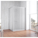 Душевой уголок Vegas Glass ZP+ZPV 130*80 07 10 профиль матовый хром, стекло сатин