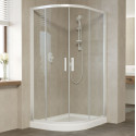 Душевой уголок Vegas Glass ZS-F 110*80 01 01 профиль белый, стекло прозрачное