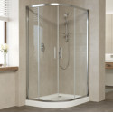 Душевой уголок Vegas Glass ZS-F 110*80 08 01 профиль глянцевый хром, стекло прозрачное