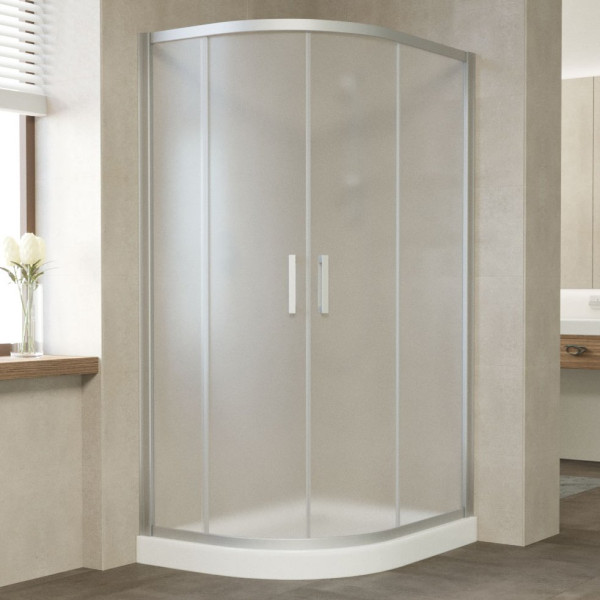 Душевой уголок Vegas Glass ZS-F 110*90 07 10 профиль матовый хром, стекло сатин