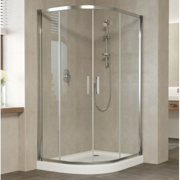 Душевой уголок Vegas Glass ZS-F 120*80 08 01 профиль глянцевый хром, стекло прозрачное