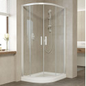 Душевой уголок Vegas Glass ZS-F 90*80 01 01 профиль белый, стекло прозрачное