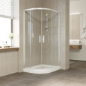Душевой уголок Vegas Glass ZS-F 90*80 01 01 профиль белый, стекло прозрачное