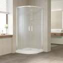 Душевой уголок Vegas Glass ZS 110 01 10 профиль белый, стекло сатин
