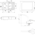 Комплект  Мойка кухонная Granula GR-7803 пирит + Смеситель Granula GR-2024 для кухонной мойки, пирит