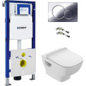 Комплект  Система инсталляции для унитазов Geberit Duofix UP320 111.300.00.5 + Чаша для унитаза подвесного Jacob Delafon Struktura EDF102-00 + Кнопка