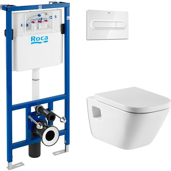 Комплект  Система инсталляции для унитазов Roca DUPLO WC 890090020 + Чаша для унитаза подвесного Roca Gap 346477000 + Кнопка смыва Roca PL1 Dual хром