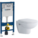 Комплект  Унитаз Duravit D-code 45700900A1 безободковый + Инсталляция Geberit Duofix 458.133.21.1 с кнопкой смыва