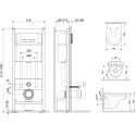 Комплект  Унитаз подвесной AM.PM Sense C741700SC + Система инсталляции для унитазов AM.PM Start I012703.0251 с кнопкой смыва хром глянцевый