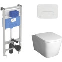 Комплект  Унитаз подвесной BelBagno Albano BB120CHR с крышкой + Система инсталляции Ideal Standard ProSys + Кнопка смыва Ideal Standard ProSys Oleas R0124AA хром