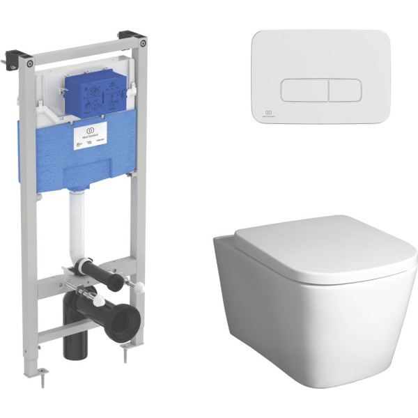 Комплект  Унитаз подвесной BelBagno Albano BB120CHR с крышкой + Система инсталляции Ideal Standard ProSys + Кнопка смыва Ideal Standard ProSys Oleas R0124AA хром