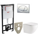 Комплект  Унитаз подвесной BelBagno Sfera-R BB046CHR с крышкой + Система инсталляции AlcaPlast AM101/1120-4:1RS M71-001