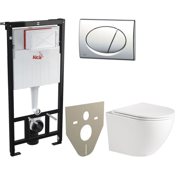 Комплект  Унитаз подвесной BelBagno Sfera-R BB046CHR с крышкой + Система инсталляции AlcaPlast AM101/1120-4:1RS M71-001