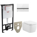 Комплект  Унитаз подвесной BelBagno Veneto BB132CHR с крышкой + Система инсталляции AlcaPlast AM101/1120-4:1RS M1720-1-001