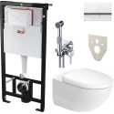 Комплект  Унитаз подвесной Duravit Architec 45720900A1 + Система инсталляции для унитазов AlcaPlast AM101/1120-4:1RS M1720-1-001 + Гигиенический душ L
