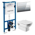 Комплект Инсталляция Laufen Lis CW1 с кнопкой хром + Унитаз Roca Dama Senso