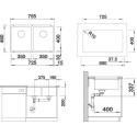Мойка кухонная Blanco Subline 350/350-U антрацит