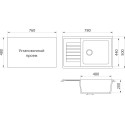Мойка кухонная DIWO Вологда GWS-78L черная