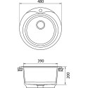 Мойка кухонная GranFest Rondo GF-R480 черный