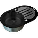 Мойка кухонная Zorg Glass GL-7851-OV-BLACK-GRAFIT графит