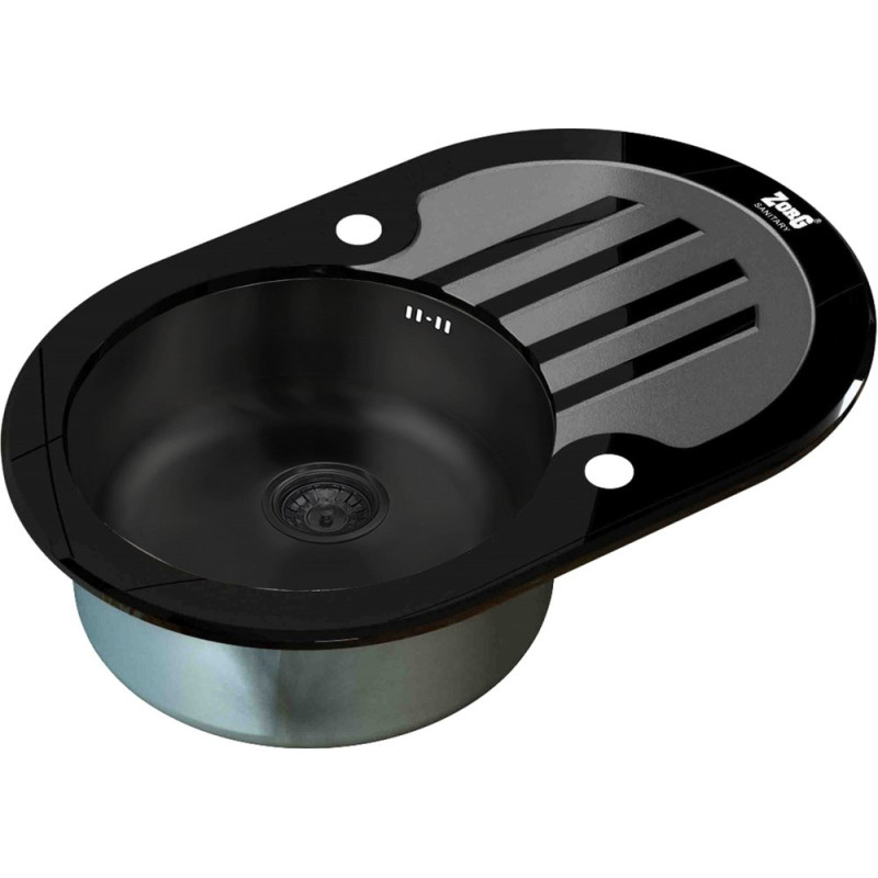 Мойка кухонная Zorg Glass GL-7851-OV-BLACK-GRAFIT графит