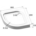 Поддон для душа BelBagno Tray 80х80 R550