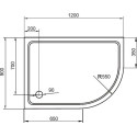 Поддон для душа Cezares SMC RH 120x90 см L