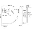Поддон для душа Wasserkraft Leine 35T01 90x90 см