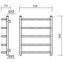 Полотенцесушитель электрический Domoterm Калипсо П5 50x50, хром, R