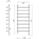 Полотенцесушитель электрический Domoterm Стефано П8 40x80, хром, R