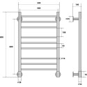 Полотенцесушитель электрический Energy G ERGO 80x50