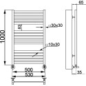 Полотенцесушитель водяной Ника Modern ЛМ-6 100/50, белый матовый