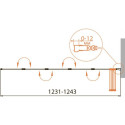 Шторка на ванну Cezares Relax V-5-120/140-P-Bi-R стекло punto