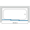 Шторка на ванну GuteWetter Practic Part GV-403 158-162 см стекло бесцветное, профиль матовый хром