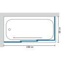 Шторка на ванну GuteWetter Practic Part GV-413A левая 198x80 см стекло бесцветное, профиль матовый хром