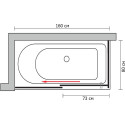 Шторка на ванну GuteWetter Slide Part GV-863A левая 160x80 см стекло бесцветное, профиль хром