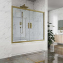 Шторка на ванну Kubele DE019P4-CLN-BR 160х150 см, профиль бронза