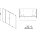 Шторка на ванну Radaway Vesta DWD 140 прозрачное стекло