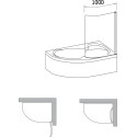 Шторка на ванну Ravak Rosa CVSK1 160/170 R Transparent, профиль блестящий + средство для ванн и душевых кабин