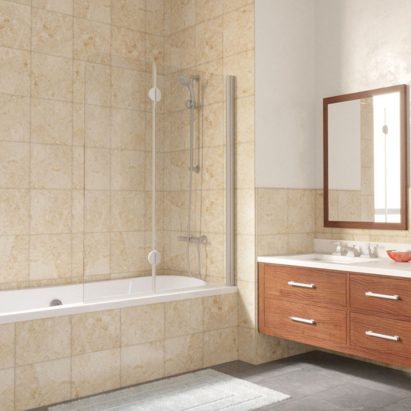 Шторка на ванну Vegas Glass E2V LUX 120 07 01 R профиль матовый хром, стекло прозрачное
