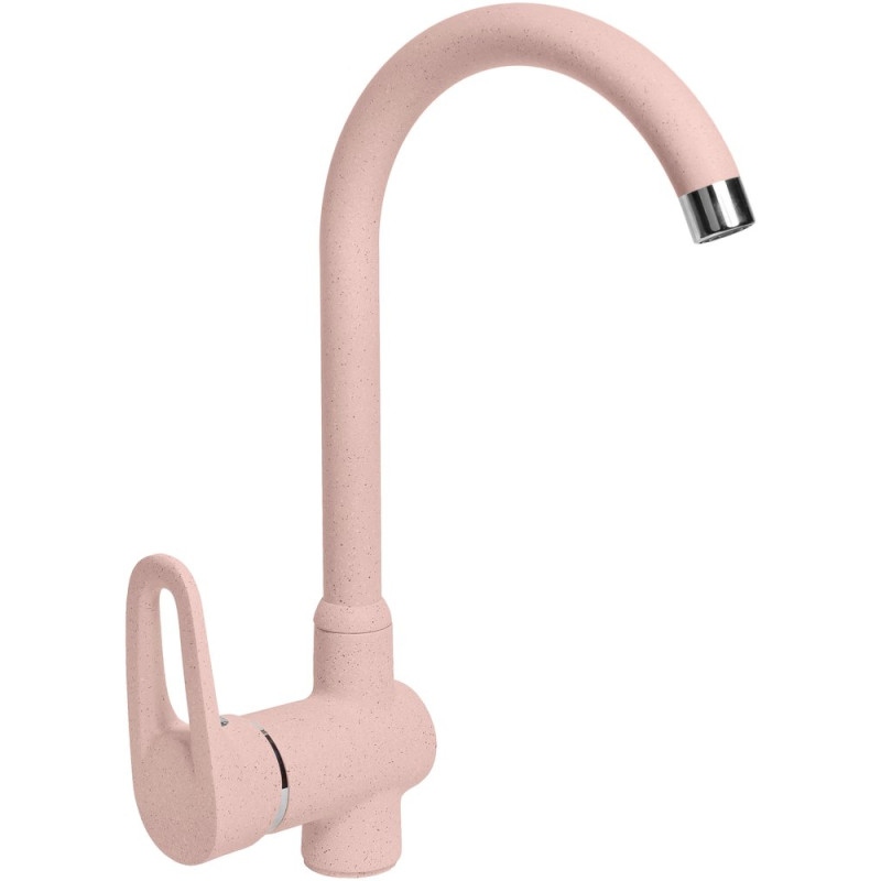 Смеситель AquaGranitEx C-5035 для кухонной мойки, розовый