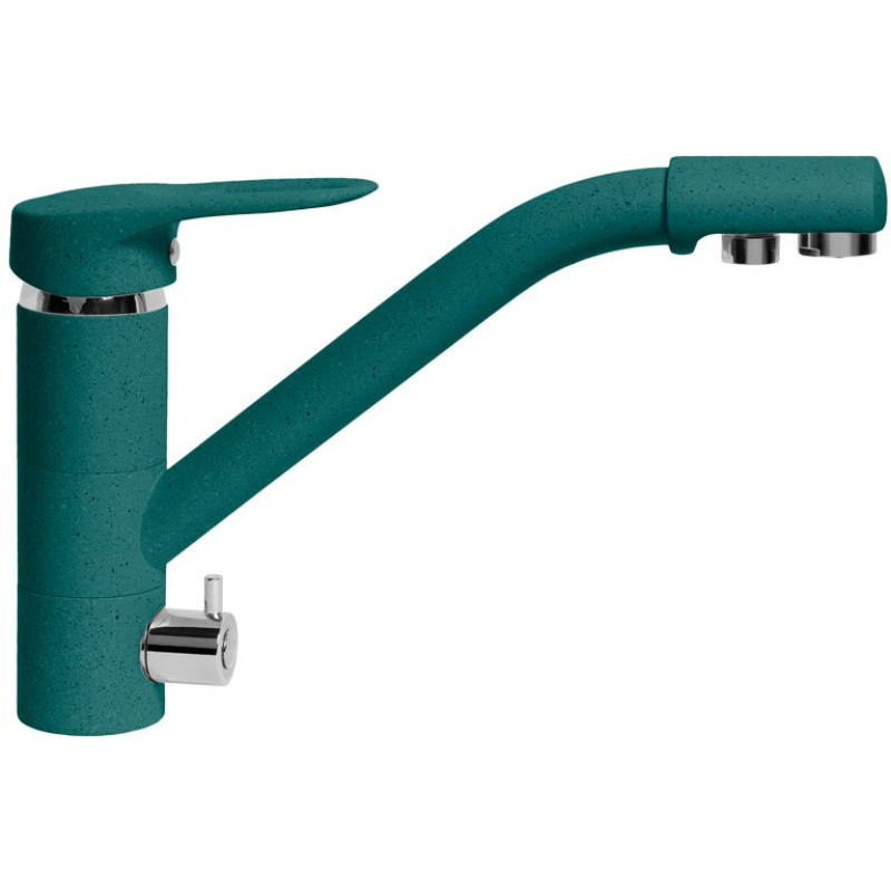 Смеситель AquaGranitEx C-6040 для кухонной мойки, зеленый